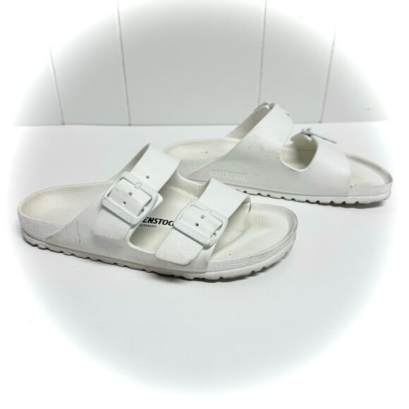 Birkenstock Arizona Essentials White Sandals Size 37 - Picture 1 of 8